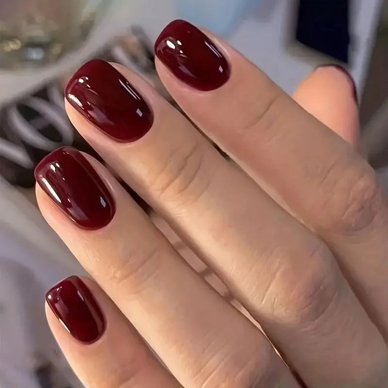 24Pcs Oval Short Pink Press on Nails Simple Ombre