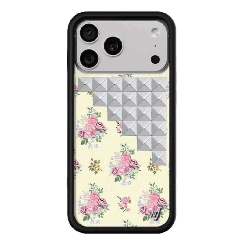 Wildflower Studs Collection Phone Case for iPhone 17ProMax 12 13 14 15 16 17 Pro Max Plus Air Custom 3D Rivet shockproof Cover