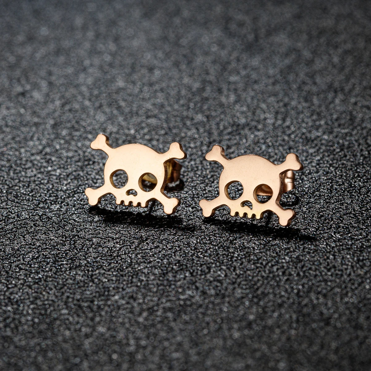 1Pair Hollow Mini Skull Earrings Stainless Steel Ear Studs