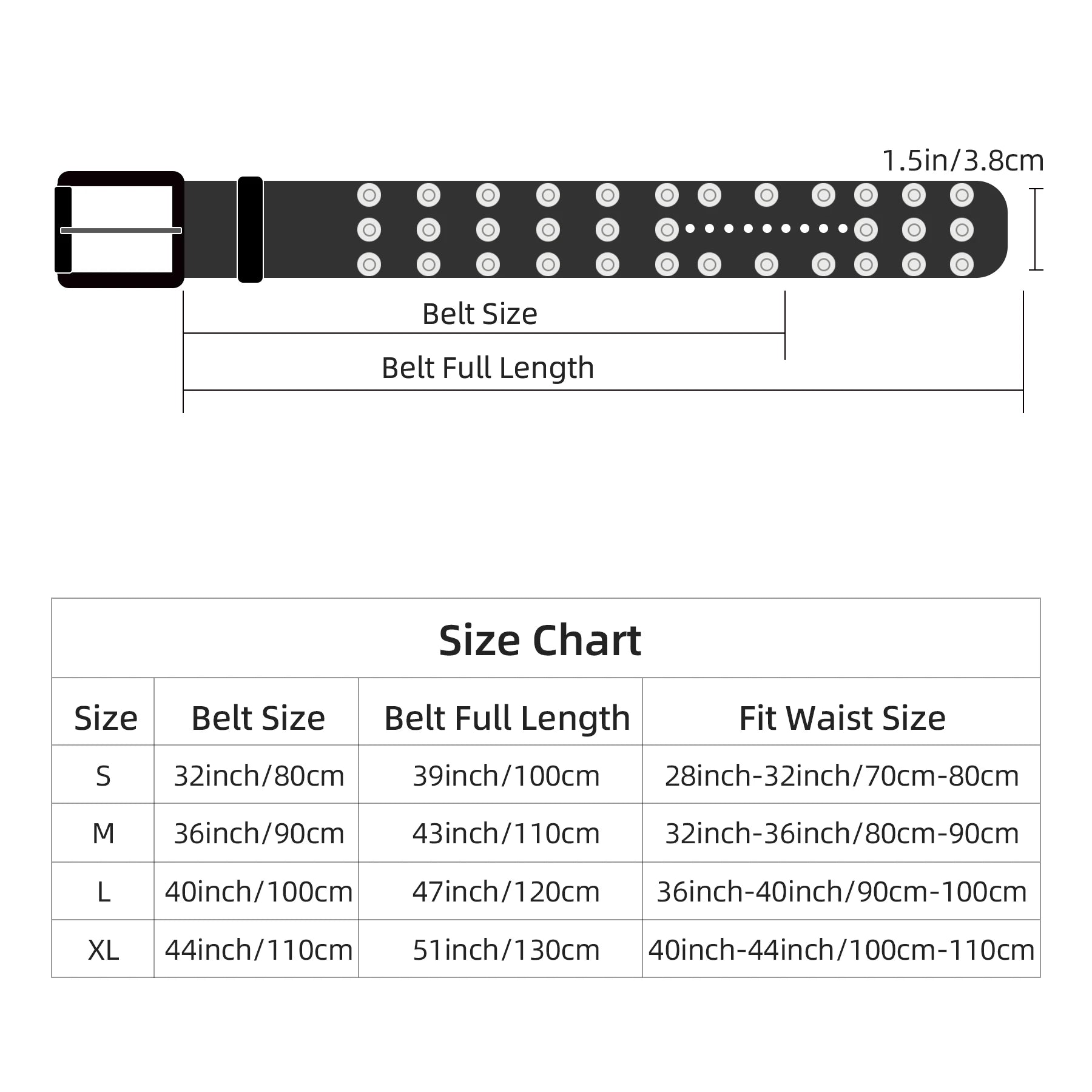 Studded Belt Y2K Belt for Women and Men, Faux Leather Goth Metal Punk Rivet Belt for Jeans Pants