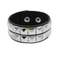 Punk Square Studded Bracelet Party Wear Wristband Leather Texture Fashion Bracelet Suitable for Youthful Fashion Lovers