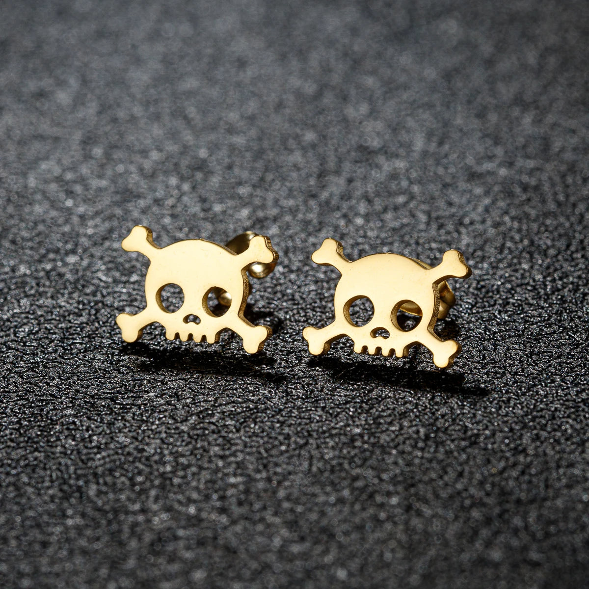1Pair Hollow Mini Skull Earrings Stainless Steel Ear Studs