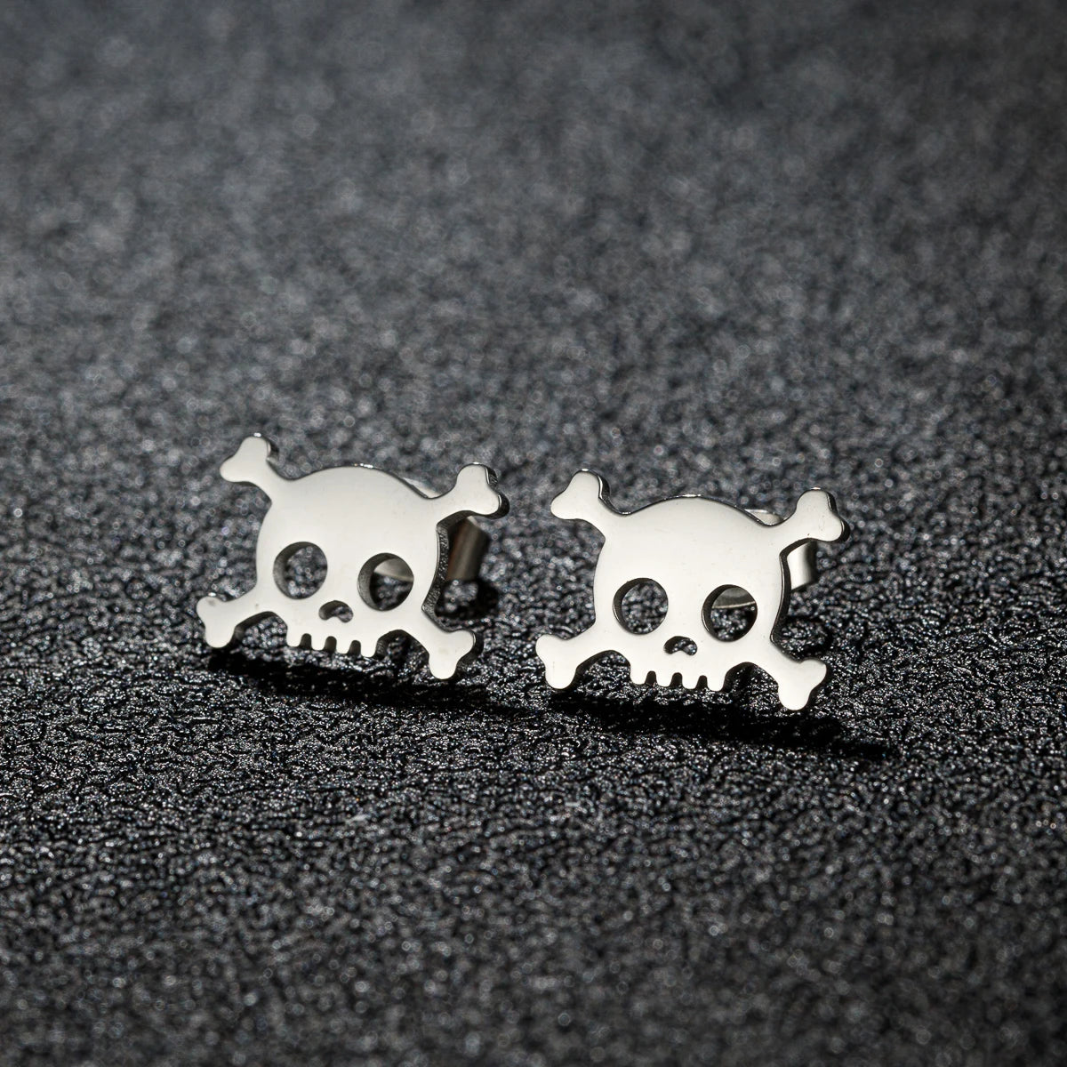 1Pair Hollow Mini Skull Earrings Stainless Steel Ear Studs
