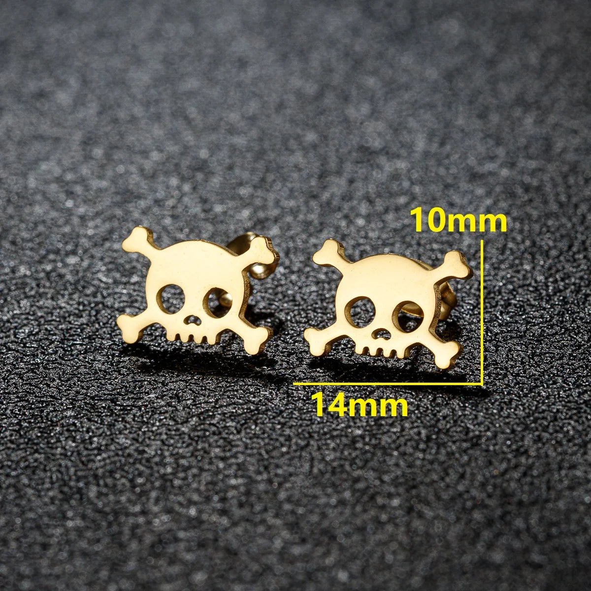 1Pair Hollow Mini Skull Earrings Stainless Steel Ear Studs