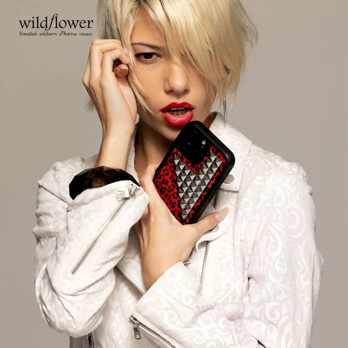 Wildflower Studs Collection Phone Case for iPhone 17ProMax 12 13 14 15 16 17 Pro Max Plus Air Custom 3D Rivet shockproof Cover